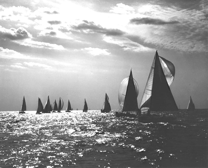 Naval Academy Sailing Squadron in the Chesapeake Bay, 1953