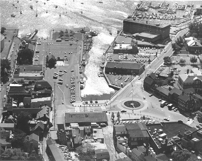 Aerial view of City Dock, 1981