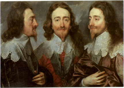 three profiles of Charles I