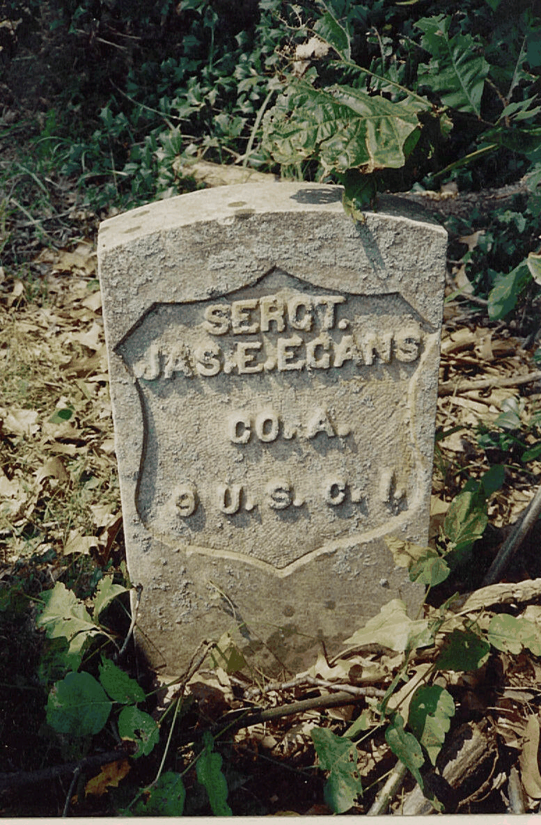 Photo of James Egans' Tombstone