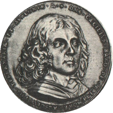 medal showing Cecil Calvert's head