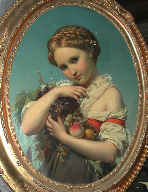 Painting - Girl Holding Fruit