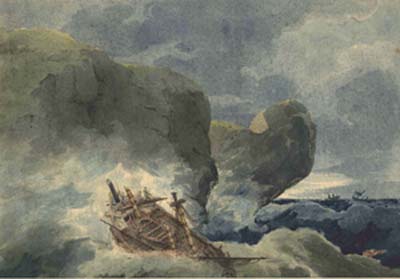 A Shipwreck off Cliffs 
