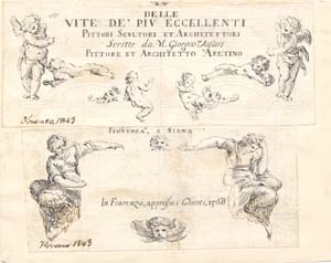 2 Drawings: Putti: for a Frontispiece to Vasari's 'Vite' 