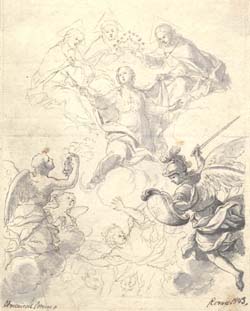 The Virgin in Glory with the Trinity and St. Michael