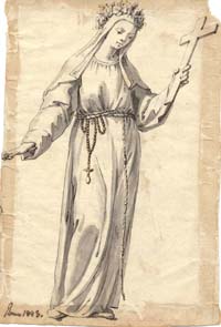 A Female Saint with a Cross