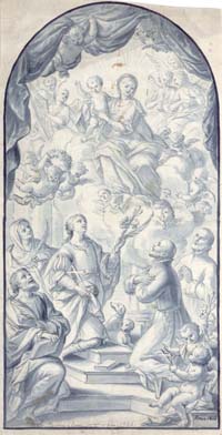 The Madonna and Child Appearing to Five Saints 