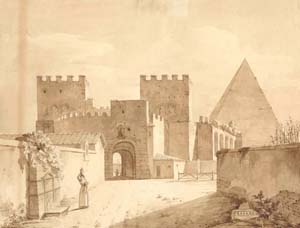 The Walls of Rome with the Pyramis of Cestus 