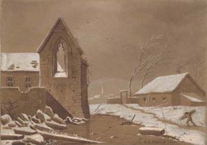 A Ruined Church in Snow 