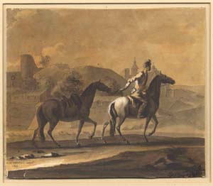 A Horseman Leading a Riderless Horse 