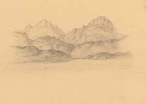 Peninsula of Sinai, Hilly landscape March 9 1842.