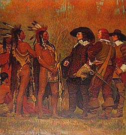 Leonard Calvert and Indian leaders in 1634