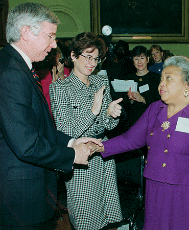 photo of Governor Glendening, Lt. Governor Townsend and Mrs. Thurgood Marshall