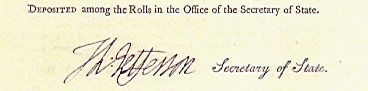 Thomas Jefferson's signature from page 4 of the Bill of Rights