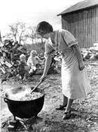 Cooking outdoors, St. Mary's County ca. 1930